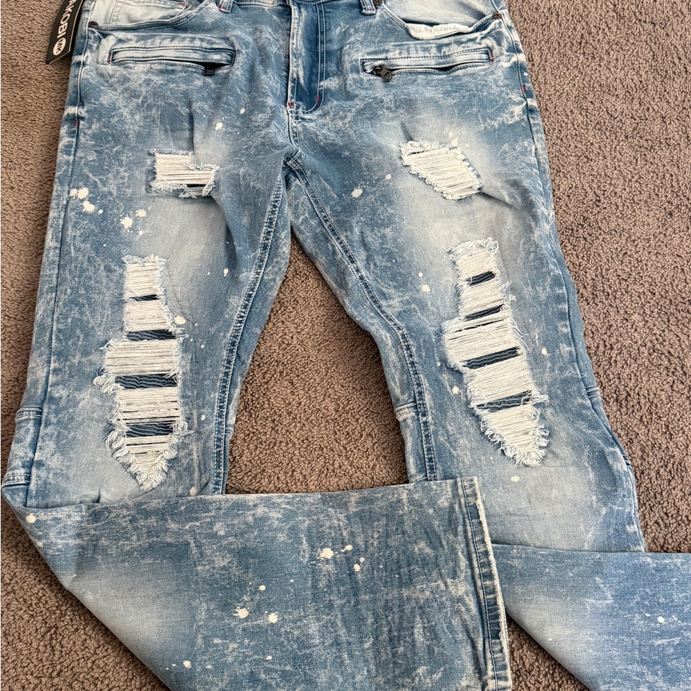 Source Unknown Faded Blue Ripped Skinny Jeans